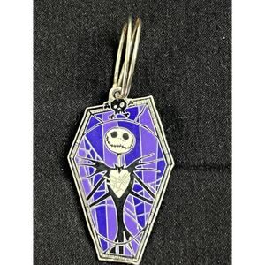 The Nightmare Before Christmas Jack Skellington Coffin Enamel Keychain Purple